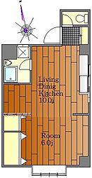 マンションキリイ 1LDKの間取図画像