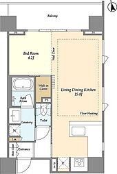 Mトリアノン 3階1LDKの間取り