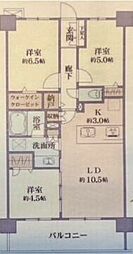 パレステージ大森 5階3LDKの間取り