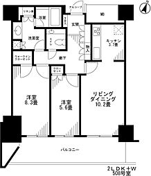 カテリーナ三田タワースイートウエストアーク 2LDKの間取図画像