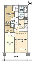 センチュリー尾山台グレイス 1SLDKの間取図画像