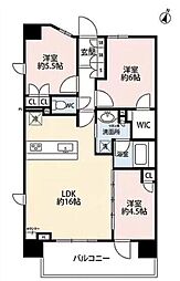 リビオ目黒ザ・プレイス 3LDKの間取図画像
