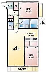 EastPort 2LDKの間取図画像