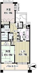 大森パーク・ホームズベイサイドコート 2LDKの間取図画像