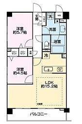 リシェ上野毛 2LDKの間取図画像
