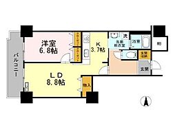 品川シーサイドビュータワー1 1LDKの間取図画像