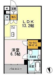 カスタリア目黒長者丸 1LDKの間取図画像