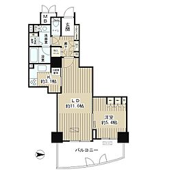 ゲートシティ大崎サウスパークタワー 1LDKの間取図画像