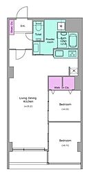 アーバンパーク代官山1 2LDKの間取図画像
