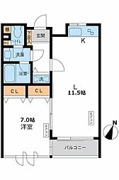 CASSIA目黒 1LDKの間取図画像