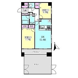 ヒルレジデンス大崎 2LDKの間取図画像