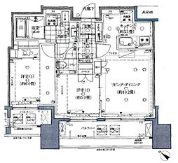 ローレルアイ恵比寿ピアース 2LDKの間取図画像
