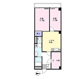 大森ハウス 2LDKの間取図画像