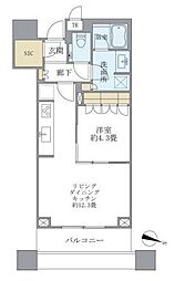 ブリリアタワーズ目黒ノースレジデンス 1LDKの間取図画像