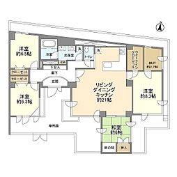 ベルメゾン池田山 4SLDKの間取図画像