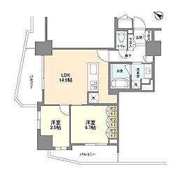 LaSante五反田 2LDKの間取図画像