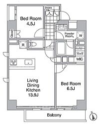 レジディア目黒4 2LDKの間取図画像