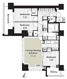 ブランズ渋谷常盤松 3LDKの間取図画像