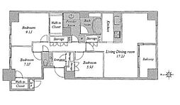 グレンパーク駒場WEST 3LDKの間取図画像
