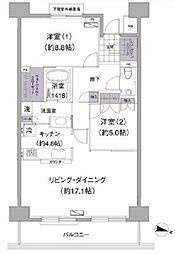 アビティ目黒 2LDKの間取図画像