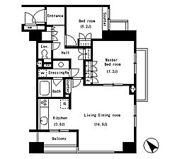 パークアクシス南麻布 2LDKの間取図画像