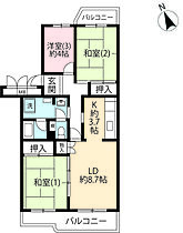 UR小山田桜台  ｜ 東京都町田市小山田桜台2丁目（賃貸マンション3LDK・2階・70.26㎡） その2