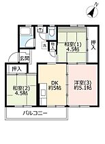 UR鶴川  ｜ 東京都町田市鶴川5丁目（賃貸マンション3DK・4階・50.85㎡） その2