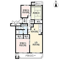 UR小山田桜台  ｜ 東京都町田市小山田桜台1丁目（賃貸マンション3LDK・4階・86.56㎡） その2