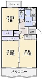 グランシャリオ 2DKの間取図画像