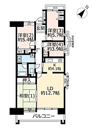 UR都市機構ベイシティ本牧南6号棟 4LDKの間取図画像