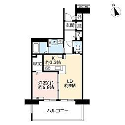 UR都市機構コンフォール南日吉10号棟 1LDKの間取図画像