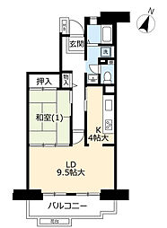 UR都市機構プラザシティ相模大野15号棟 1LDKの間取図画像