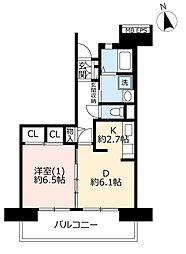 UR都市機構コンフォール茅ヶ崎浜見平14-2号棟 1DKの間取図画像