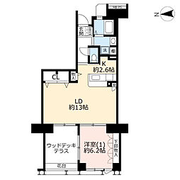 UR都市機構コンフォール茅ヶ崎浜見平14-3号棟 1LDKの間取図画像