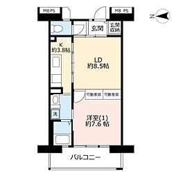 UR都市機構コンフォール茅ヶ崎浜見平14-3号棟 1LDKの間取図画像