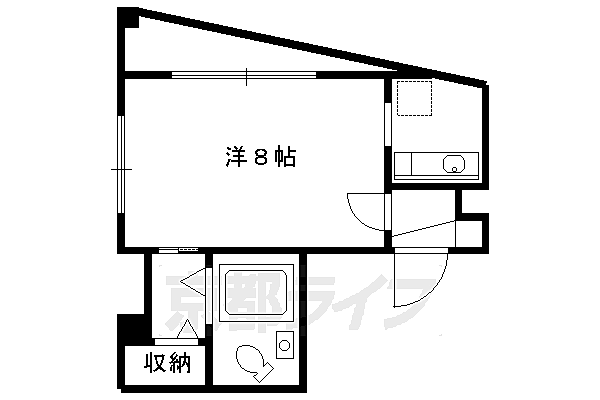 京都府京都市左京区黒谷町(賃貸マンション1K・3階・23.23㎡)の写真 その2