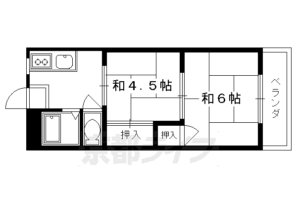 コーポ十条 308｜京都府京都市南区東九条南河辺町(賃貸アパート2DK・3階・29.58㎡)の写真 その2