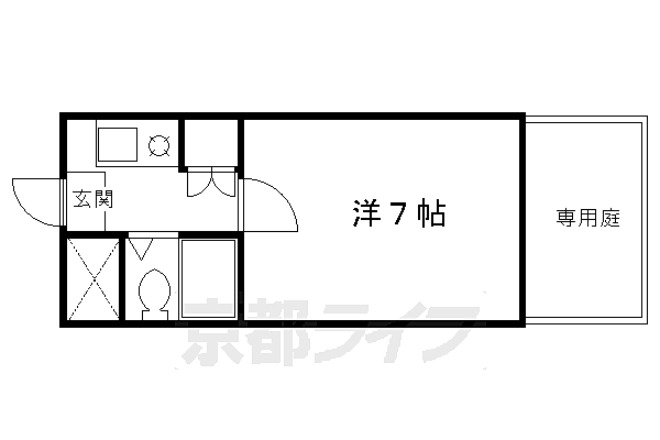 未麗　西京極 101｜京都府京都市右京区西京極東大丸町(賃貸マンション1K・1階・17.55㎡)の写真 その2