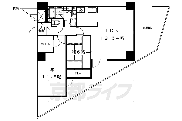 パインフィールド吉祥院 0104｜京都府京都市南区吉祥院九条町(賃貸マンション2LDK・1階・77.20㎡)の写真 その2