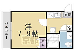 ＡＳフラッティ竹田 302 ｜ 京都府京都市伏見区深草下川原町（賃貸マンション1K・3階・23.19㎡） その2