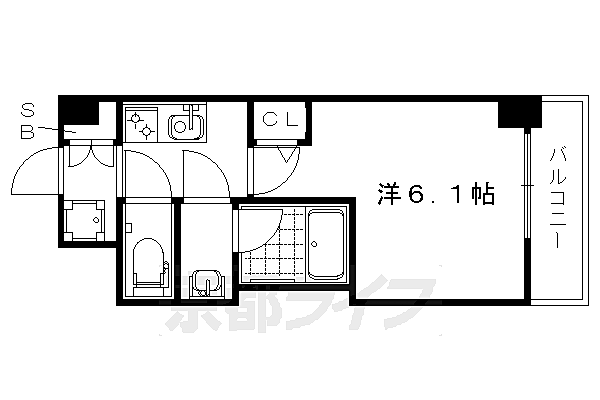 エステムコート京都西院 316｜京都府京都市右京区西院月双町(賃貸マンション1K・3階・20.22㎡)の写真 その2