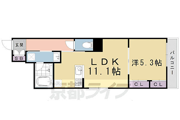 六条荘 403｜京都府京都市下京区西側町(賃貸マンション1LDK・4階・42.67㎡)の写真 その2