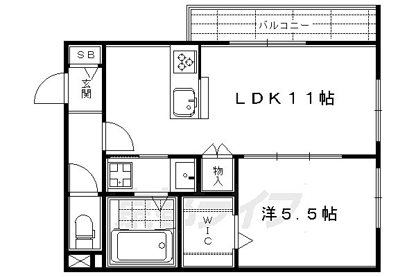 京都府京都市右京区太秦中筋町(賃貸マンション1LDK・1階・42.90㎡)の写真 その2