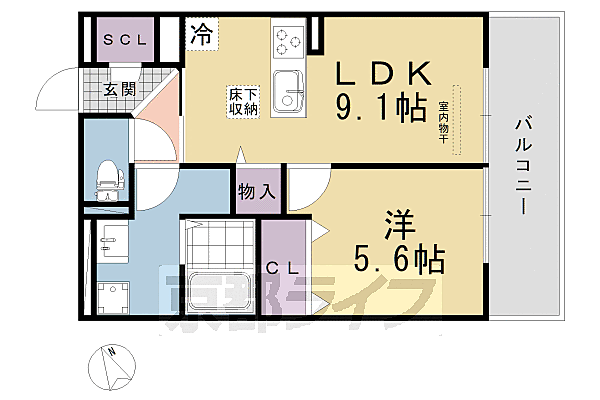 （仮称）Ｄ－ｒｏｏｍ伏見区醍醐槇ノ内町 105｜京都府京都市伏見区醍醐槇ノ内町(賃貸アパート1LDK・1階・40.08㎡)の写真 その2