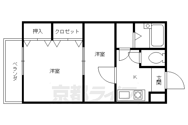 リ・ミラリオ 103｜京都府京都市右京区梅津中村町(賃貸マンション2K・1階・30.00㎡)の写真 その2