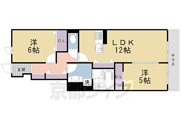 グランシャリオ京都南 102｜京都府京都市南区久世築山町(賃貸アパート2LDK・1階・59.80㎡)の写真 その1