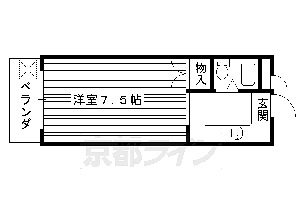 プチメゾン平嶋 201｜京都府京都市下京区西七条北月読町(賃貸マンション1K・2階・19.57㎡)の写真 その2