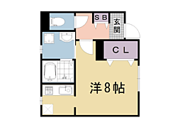 フォレストメゾン花吉 101 1階1Kの間取り