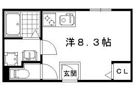 京都府京都市右京区龍安寺衣笠下町（賃貸アパート1R・2階・19.30㎡） その2