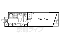 シャトーボヌール 3階1Kの間取り